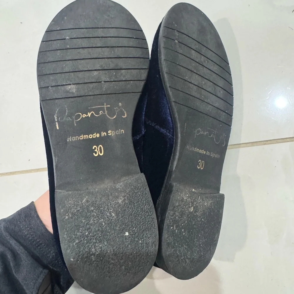 Navy‎ Blue Velvet Kids Shoes
